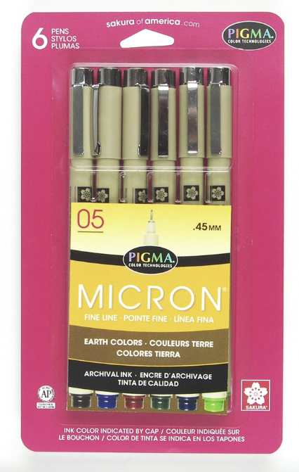 Pigma Micron Heritage/Earth Colors 6pk