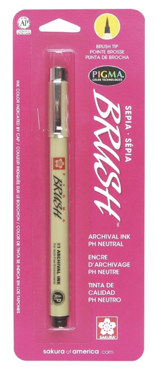 Pigma Sepia Brush Tip Pen