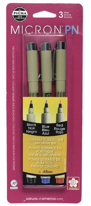 Pigma Micron Plastic Nib Asst 3pk