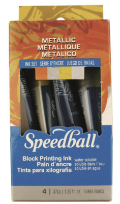 Speedball Oil-Based Ink Set Metallic 4pc
