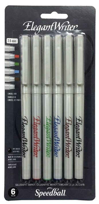 Elegant Writer 2.5mm Chisel Multicolor 6pk