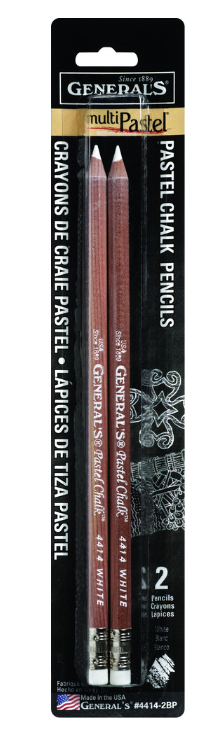 Generals Chalk Pencils White 2pk
