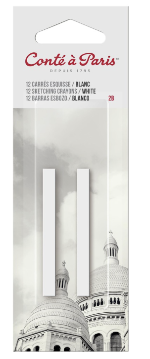 Conte a Paris White Sketching Crayons 2B  2pk