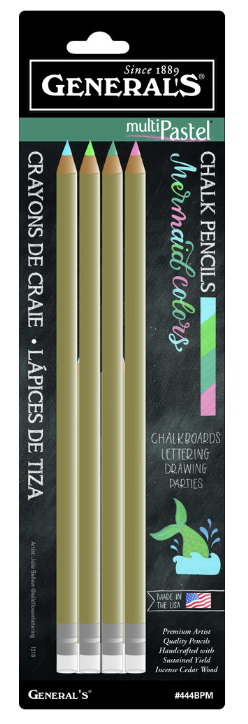 Generals Chalk Pencils Mermaid Colors 4pk