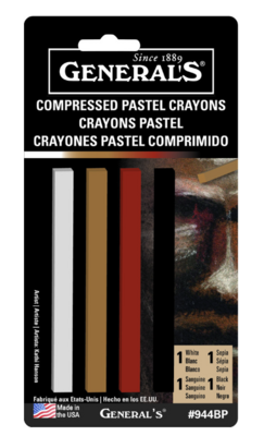 Generals Multi Pastels Compressed Chalk 4pc
