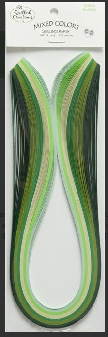 Quilling Mixed 3/8 - Green Shades