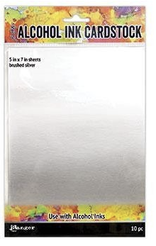 Ranger Alcohol Ink Cardstock Brushed Silver 5x7