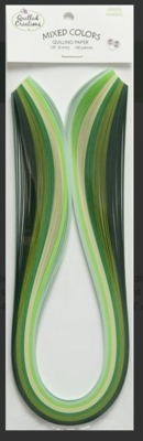 Quilling Mixed 1/4 - Green Shades