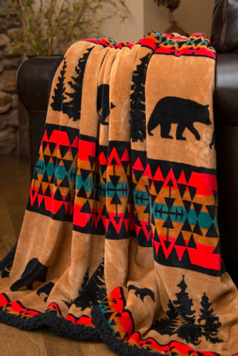 Bear Trail Plush Throw