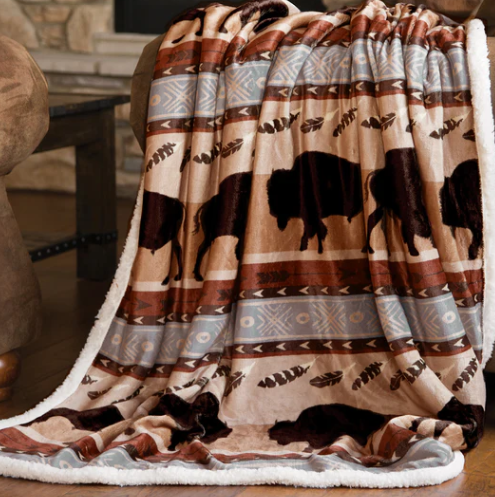 Wrangler Buffalo Plush Throw