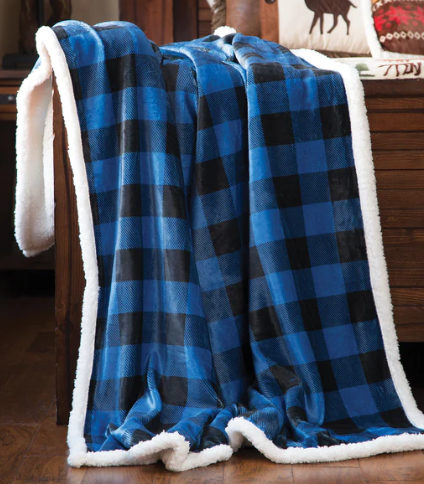 Wrangler Lumberjack Blue Plush Throw