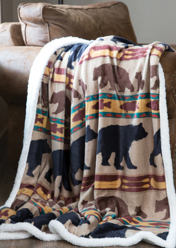 Bear Family Plush Throw