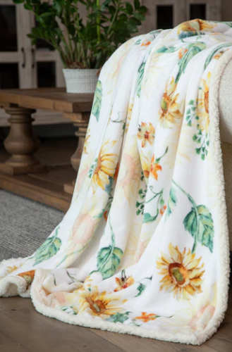 Sunflower Plush Throw