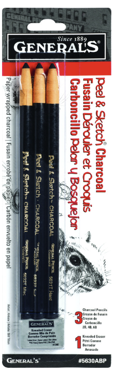 Generals Peel and Sketch Charcoal 4pc