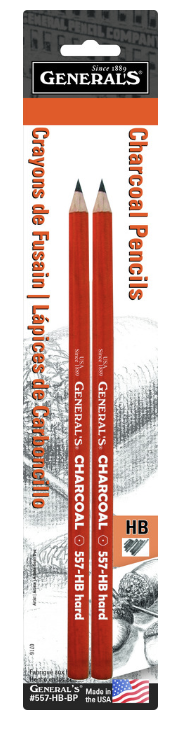 Generals Charcoal Pencil HB 2pk