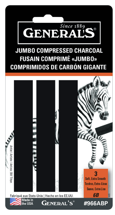Generals Jumbo Compressed Charcoal 6B Soft