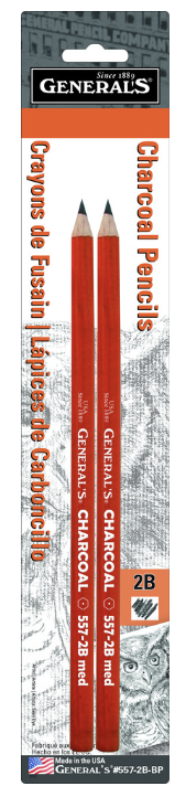 Generals Charcoal Pencil 2B 2pk