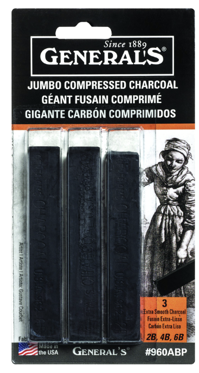 Generals Jumbo Compressed Charcoal Asst