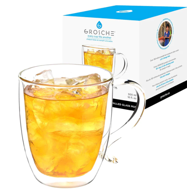 Cyprus Double Wall Glass Mug 16oz