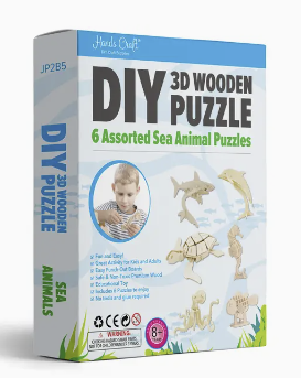 3D Puzzle - 6pk - Sea Animals