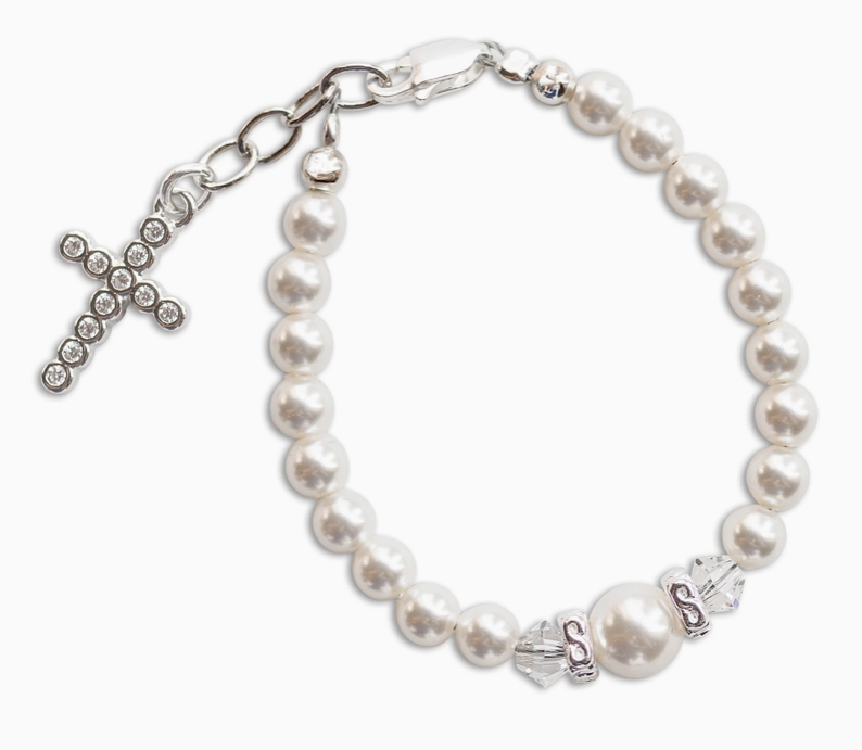 Cherished Moments - Pearl Cross Bracelet 1-5 yr