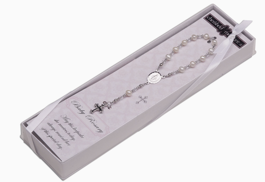 Cherished Moments - Baby Rosary White (Pink)