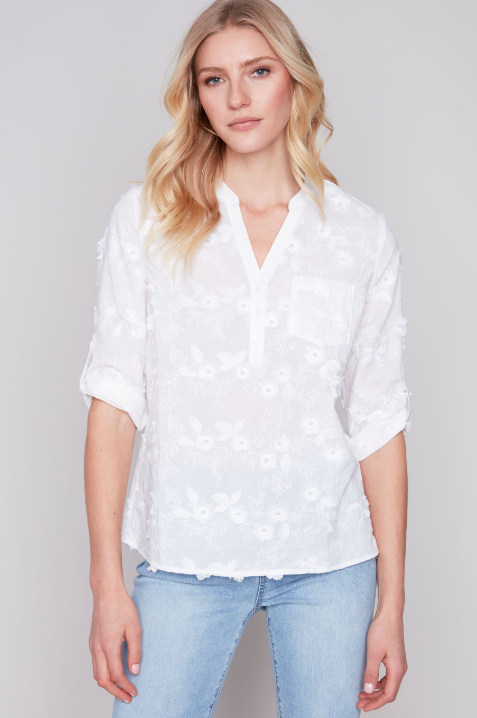 White Embroidered Blouse
