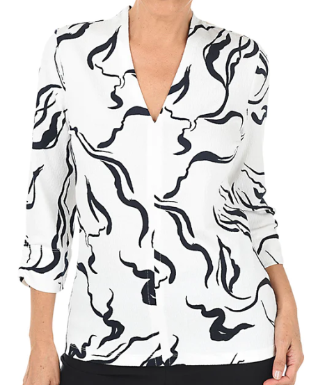 Black &amp; White V Neck