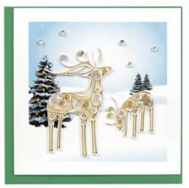 Quilling Card - Snowy Reindeer