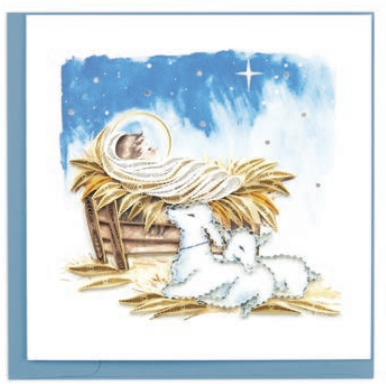 Quilled Card - Baby Jesus in Manger