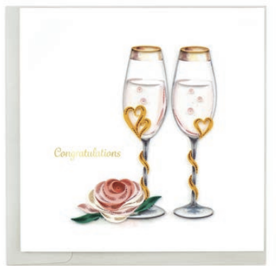 Quilling Card - Wedding Toasting Flutes