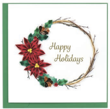 Quilled Card - Poinsettia Wreath