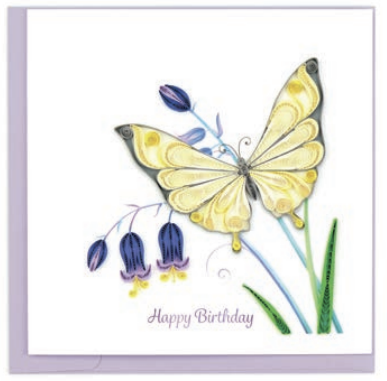 Quilling Card - Birthday Butterflies and Bluebells