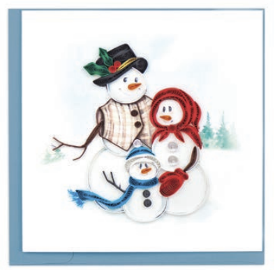 Quilling Card - Snowman Family