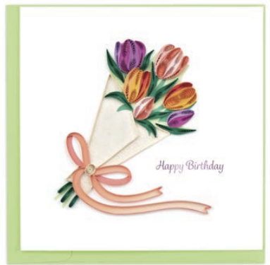 Quilling Card - Birthday Tulip Bouquet