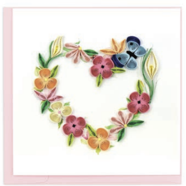 Quilling Card - Floral Heart Wreath