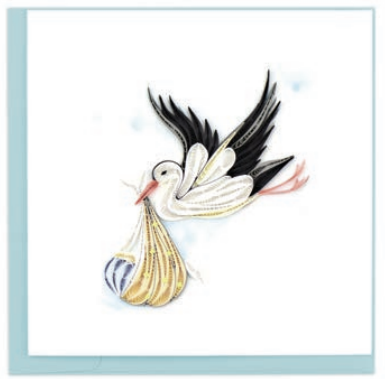 Quilling Card - Stork