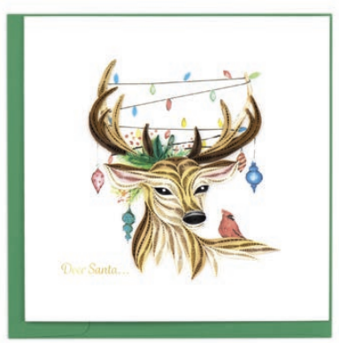 Quilled Card - Deer Santa