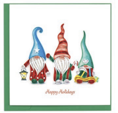 Quilling Card - Holiday Gnomes