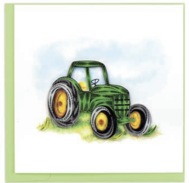 Quilling Card - Green Tractor