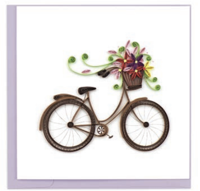 Quilling Card - Bicycle &amp; Flower Basket