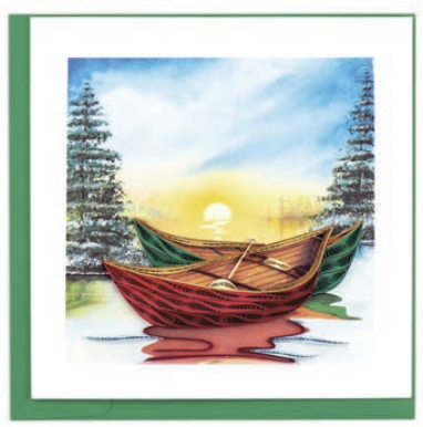 Quilling Card - River Canoes