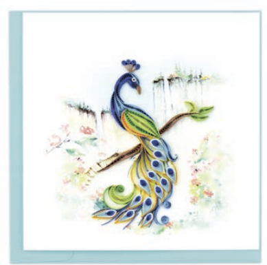Quilling Card - Posing Peacock
