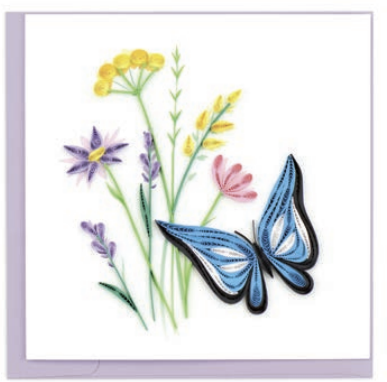 Quilling Card - Butterfly &amp; Wildflowers