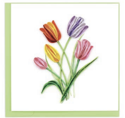 Quilling Card - Colorful Tulips