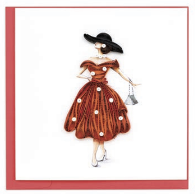 Quilling Card - Vintage Lady