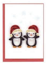 Quilling Card - Gift Encl - Christmas Penguins
