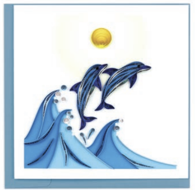 Quilling Card - Jumping Dolphins
