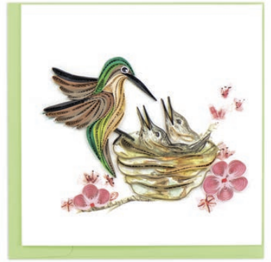Quilling Card - Hummingbirds and Babies