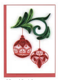 Quilling Card - Gift Encl - Red Ornaments